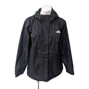 New The North Face Womens XXL Antora Windbreaker Jacket Black Nylon Hooded NWOT